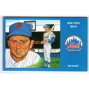 1969 NY Mets Baseball Postcard Susan Rini Rod Gaspar Unused Limited Edition